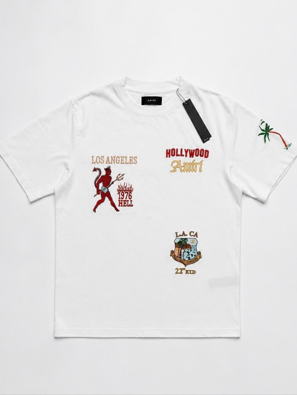 AMIRI Men's Hollywood White Graphic T-Shirt- Size XL